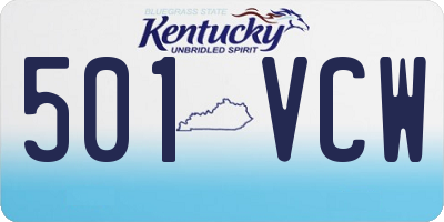 KY license plate 501VCW