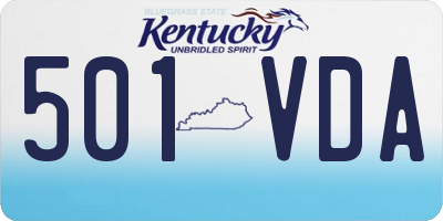 KY license plate 501VDA