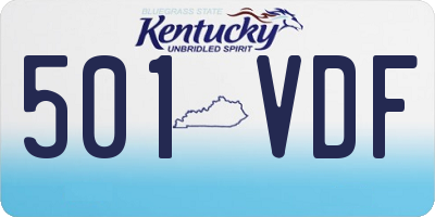 KY license plate 501VDF