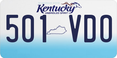 KY license plate 501VDO