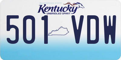 KY license plate 501VDW