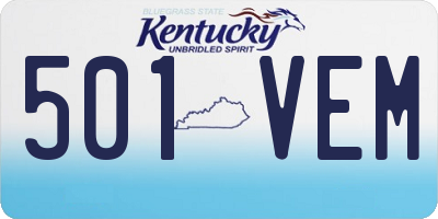 KY license plate 501VEM