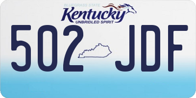 KY license plate 502JDF