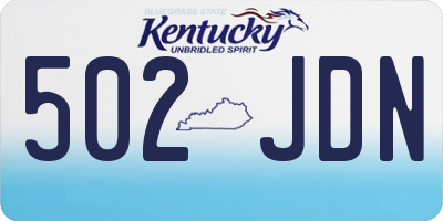 KY license plate 502JDN
