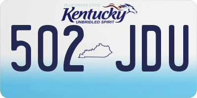 KY license plate 502JDU