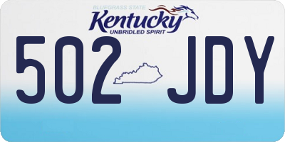 KY license plate 502JDY