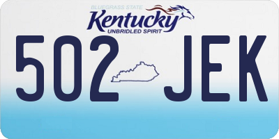 KY license plate 502JEK