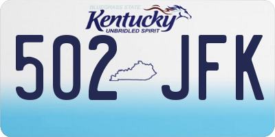 KY license plate 502JFK