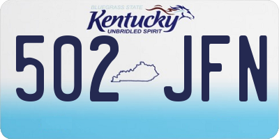 KY license plate 502JFN