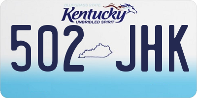 KY license plate 502JHK