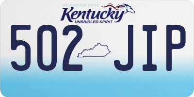 KY license plate 502JIP