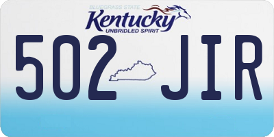 KY license plate 502JIR