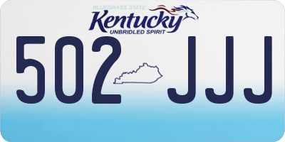 KY license plate 502JJJ