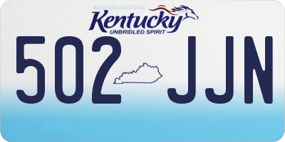 KY license plate 502JJN