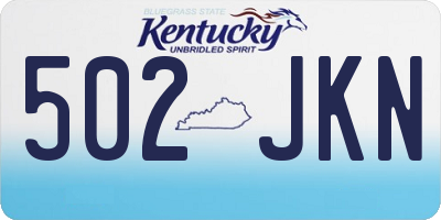 KY license plate 502JKN