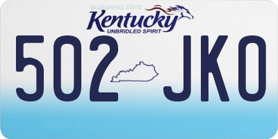 KY license plate 502JKO