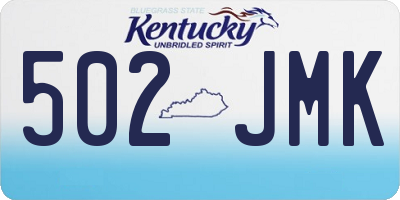 KY license plate 502JMK