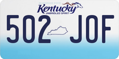 KY license plate 502JOF