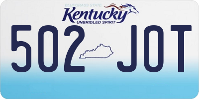 KY license plate 502JOT