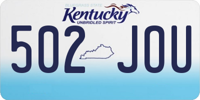 KY license plate 502JOU