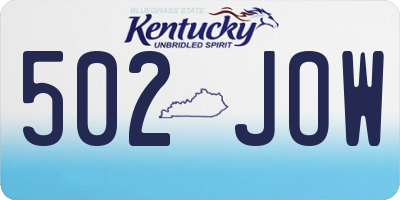 KY license plate 502JOW
