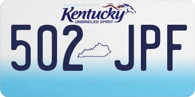 KY license plate 502JPF