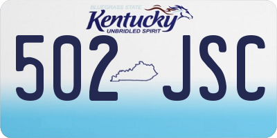 KY license plate 502JSC