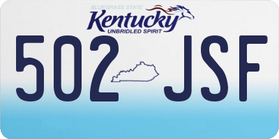 KY license plate 502JSF
