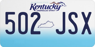 KY license plate 502JSX