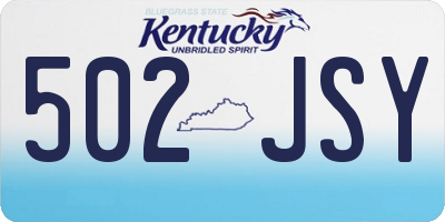 KY license plate 502JSY