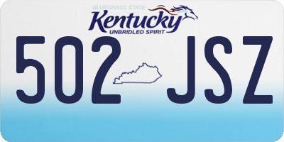 KY license plate 502JSZ