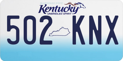KY license plate 502KNX