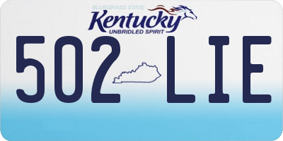 KY license plate 502LIE