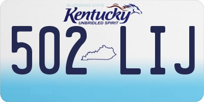 KY license plate 502LIJ