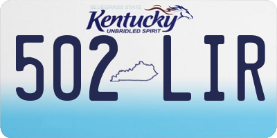 KY license plate 502LIR