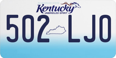 KY license plate 502LJO