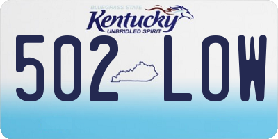 KY license plate 502LOW
