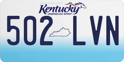 KY license plate 502LVN