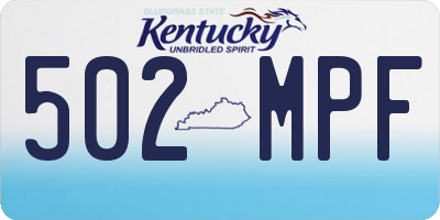 KY license plate 502MPF