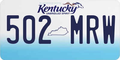 KY license plate 502MRW