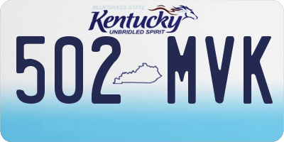 KY license plate 502MVK