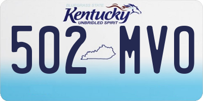 KY license plate 502MVO