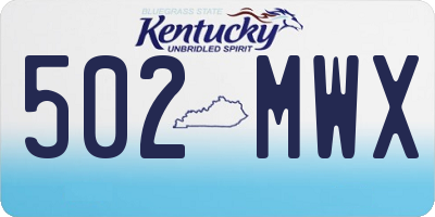 KY license plate 502MWX