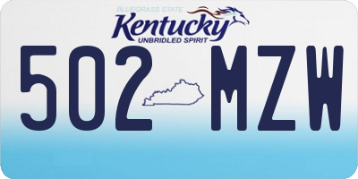 KY license plate 502MZW