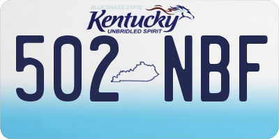 KY license plate 502NBF