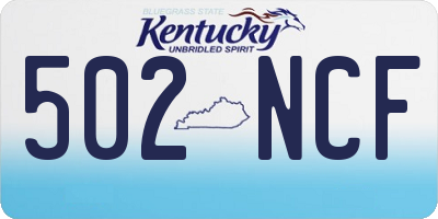 KY license plate 502NCF