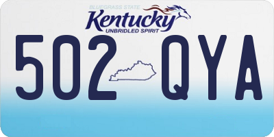 KY license plate 502QYA