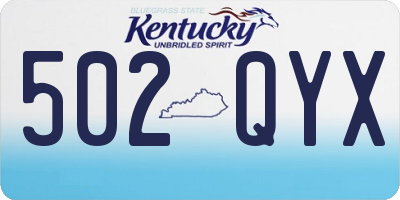 KY license plate 502QYX