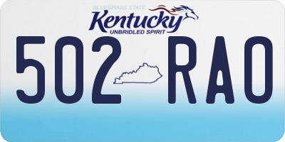 KY license plate 502RAO