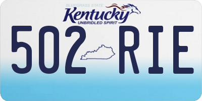 KY license plate 502RIE